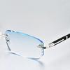 Rimless Reading Glasses Men Cut Edge Anti-fatigue and Anti-blue Light Clear Lenses Presbyopic Glasses Men