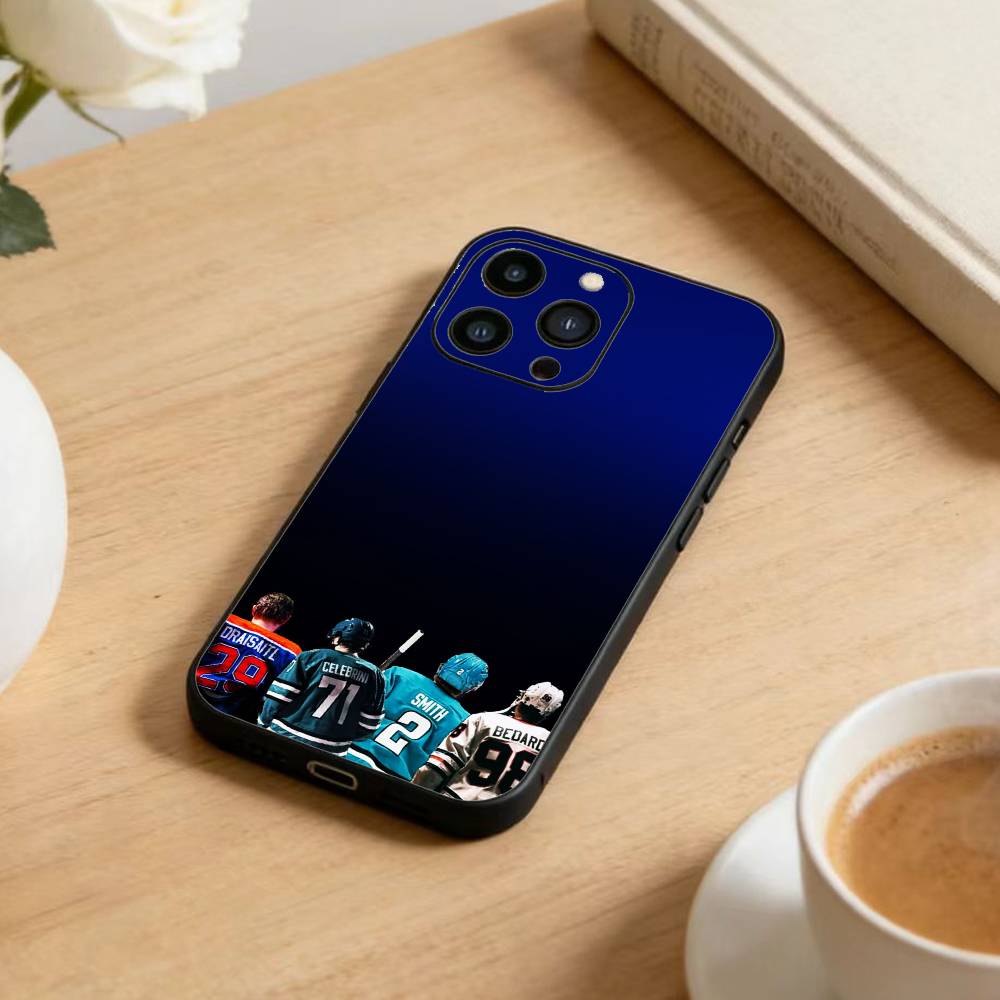 Чехол для телефона Macklin Celebrini San Jose Sharks для iPhone 17 16 15 14 13 12 Max Plus Силиконовый Черный Чехол