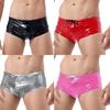 Men's Leather Swimming Trunks Low Rise Drawstring Boxer Shorts Swimwear