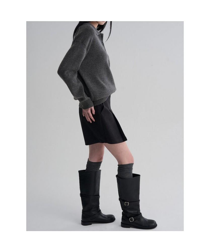 8SECONDS Collared Loose Fit Pullover Ash