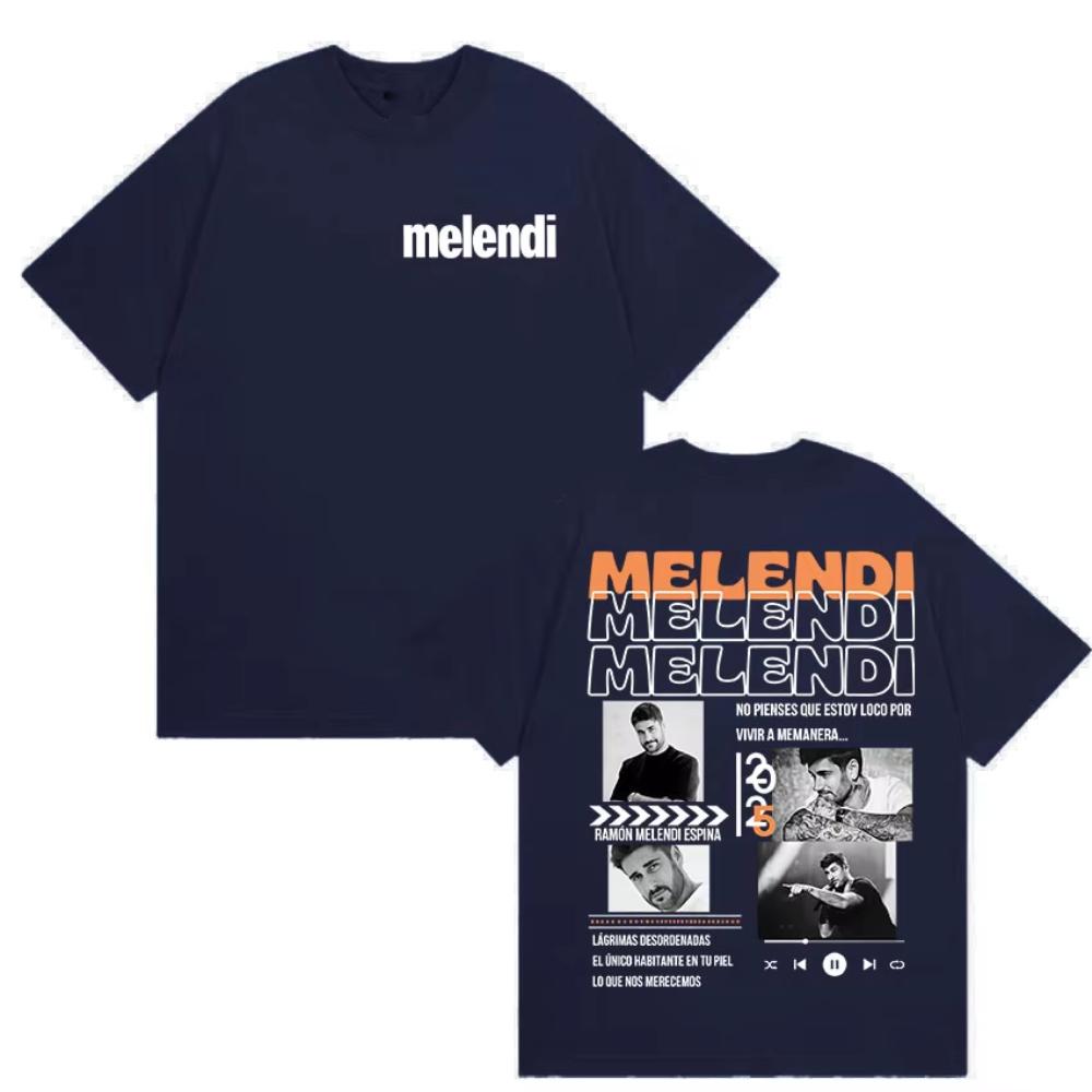 Rapper Melendi Album 2026 Merch Graphic T Shirt Mens Hip Hop Gothic Short Sleeve Tshirts Clothing Fashion Retro Cotton Tshirt
