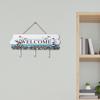 Painted Welcome Wall Mount Hooks Decorative Wooden Coat Rack Easy Installation Versatile Hanging
