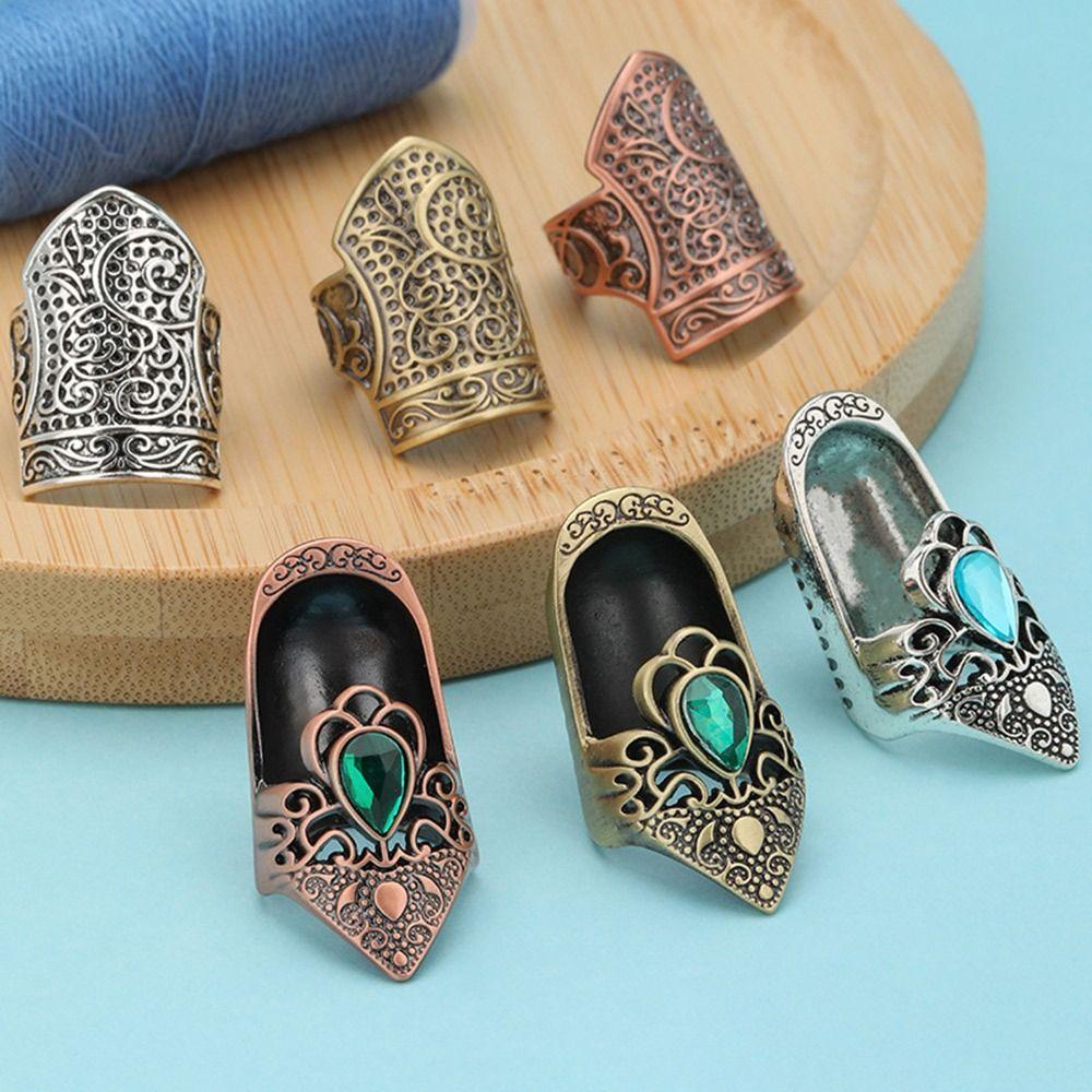 Metal Open Nail Acorn Thimble Durable Open Nail Acorn Finger Protector  for Embroidery