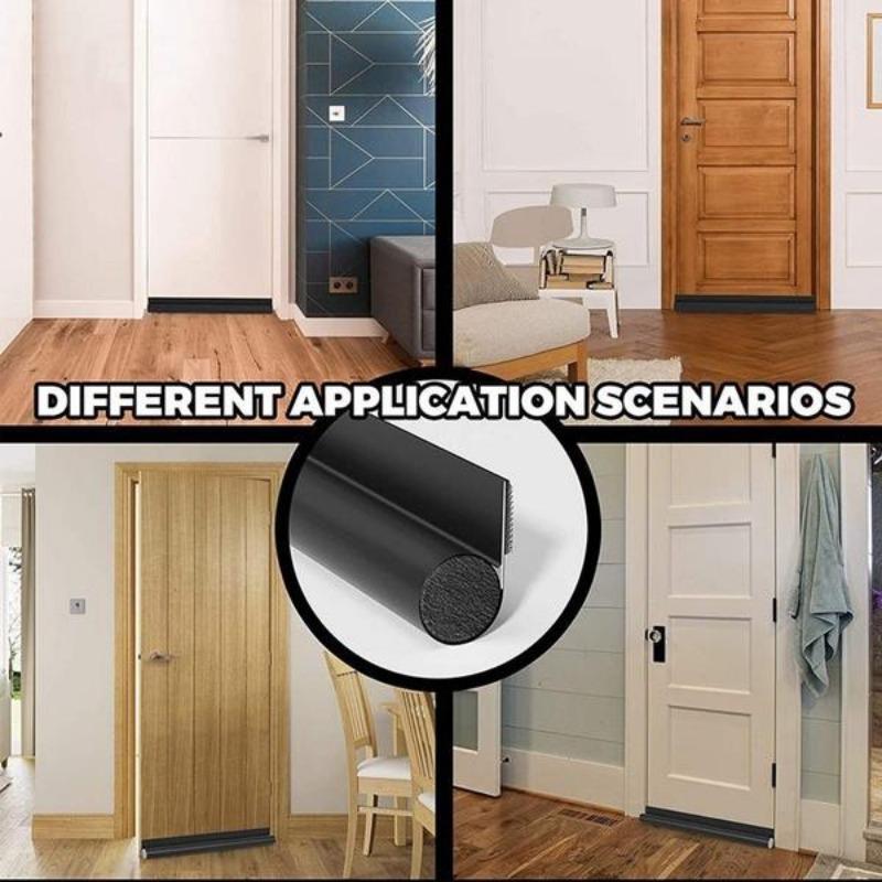DIY Single Side Door Seam Draft Stopper Adjustable Wear-resistant Leather Door Seal Strip