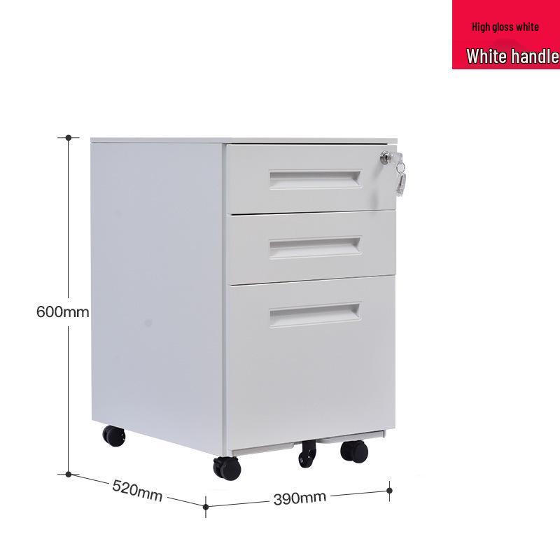 Autumn White Three-Drawer Mobile Steel Cabinet