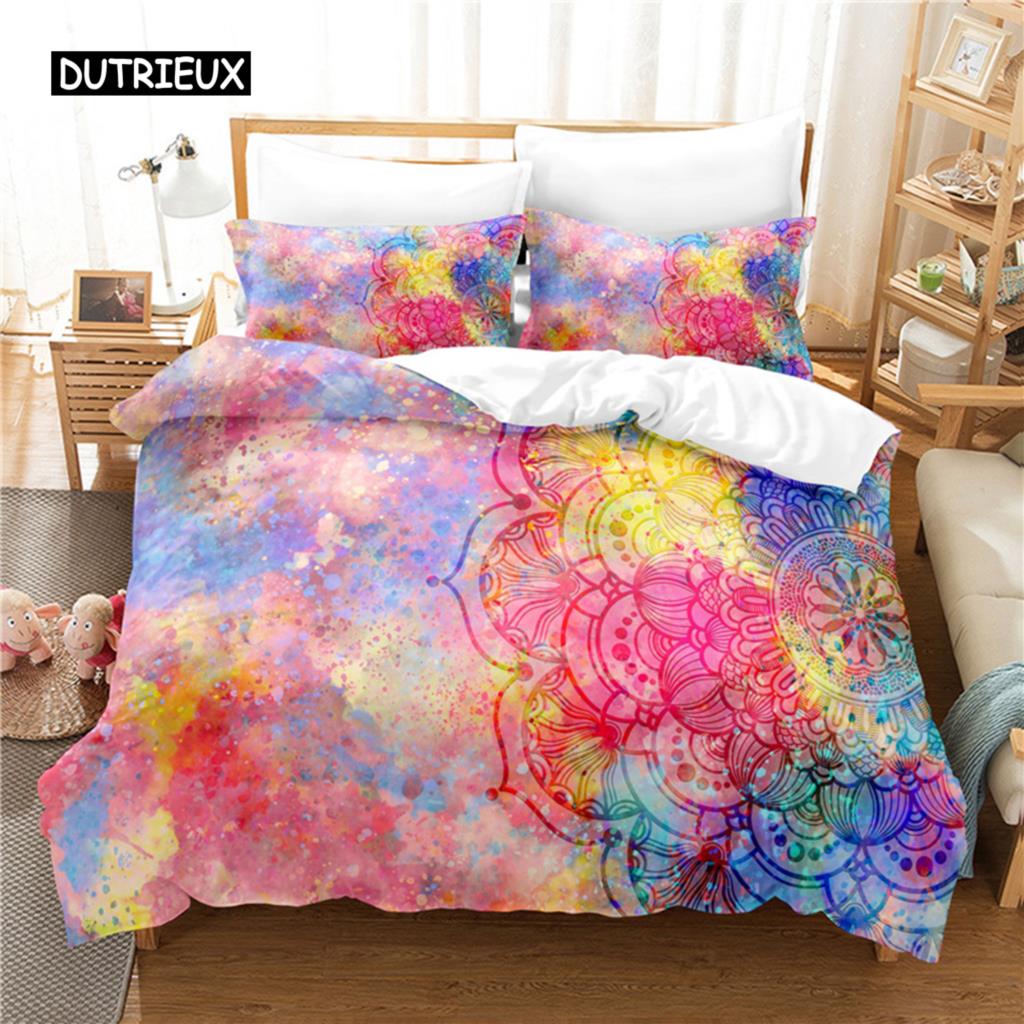 Circular Pattern Bedding Set Duvet Cover Set 3d Bedding Digital Printing Bed Linen Queen Size Bedding Set Fashion Design