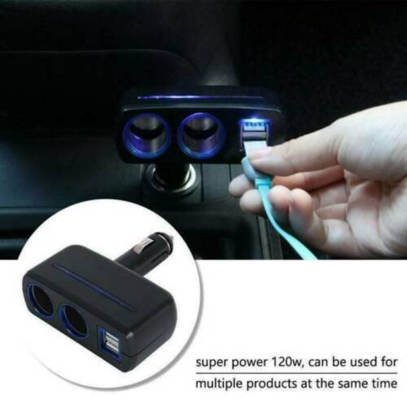 Car Dual Usb Charger Lighter Double Power Adapter Socket Splitter