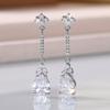 Серьги-подвески Huitan Crystal Pear Cubic Zirconia для женщин, роскошные цветные аксессуары для ушей, темпераментные свадебные трендовые украшения