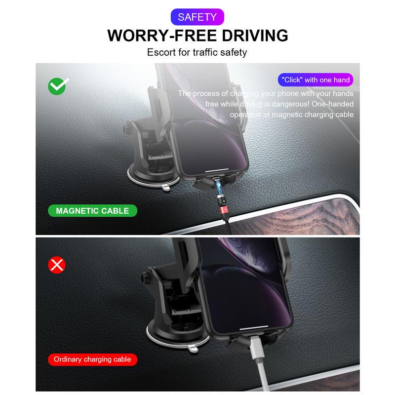 USLION Магнитный кабель Светодиодный нейлоновый кабель Micro USB Type C Зарядное устройство для Iphone USB-C Магнитный шнур Type-C