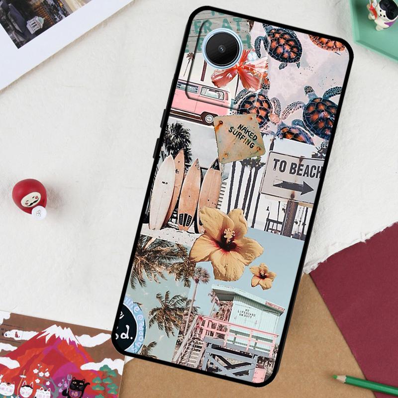 Летний пляжный коллаж для Realme 14 Pro Plus 13 10 11 12 GT 6 5 6T GT7 Pro C61 C55 C53 C51 C21Y C25S C67 C75 Чехол