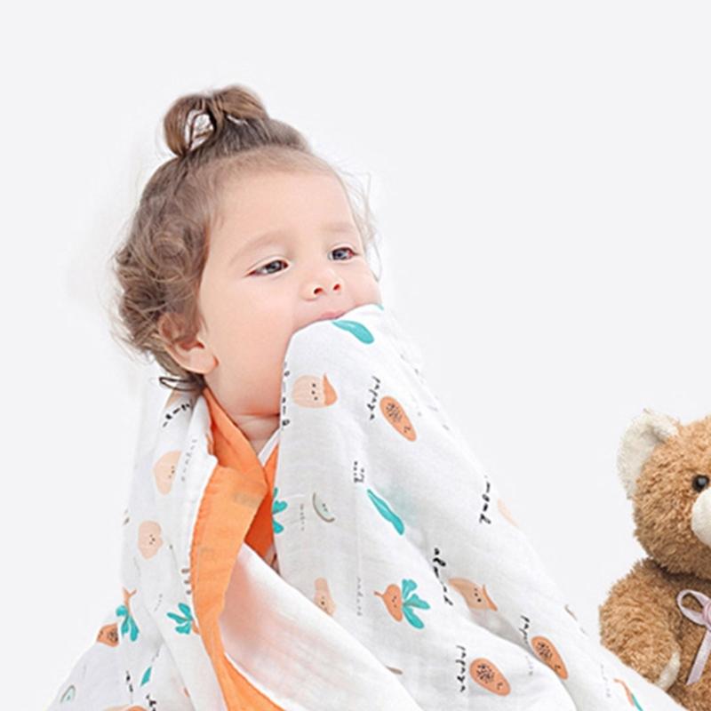 Large Size Infant Bath Blanket High Density Gauze Bath Towel 6-layer for Delicate Skin Quick Drying and Breathable