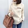 Women's Winter Warm Pullover Long Sleeve Plush High Neck Bottom Top
