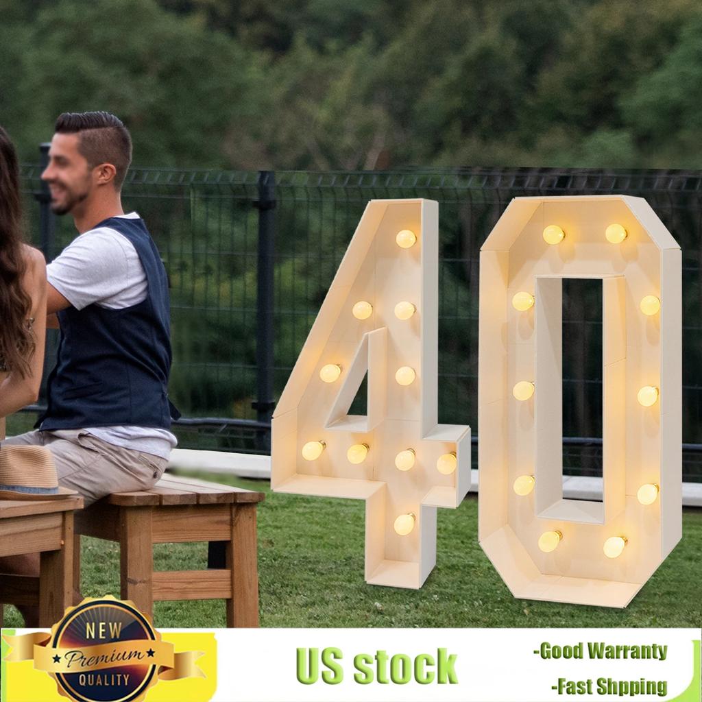 Bymaocar Мозаичная Светящаяся 3D Рамка для Номеров, 100 см, 30/40/50 светодиодных Светящихся Цифр, Украшение со Светом для Декора Дня Рождения