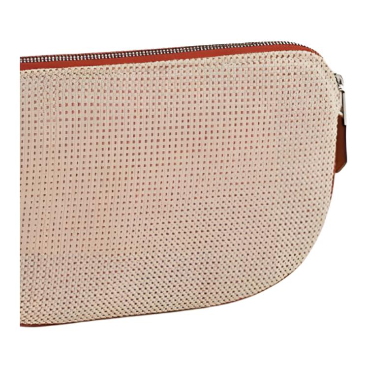 Hermes Echappee 19 Silver Buckle Cotton Toiletry Bag Unisex toiletry bag Brandy H103607M02