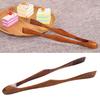 Yousheng Wooden Bread Tongs Food Tongs for Buffet Non-Slip Cooking Clamps Heat-Resistant Salad Toast Cake Fruit Clip BBQ Home Utensil