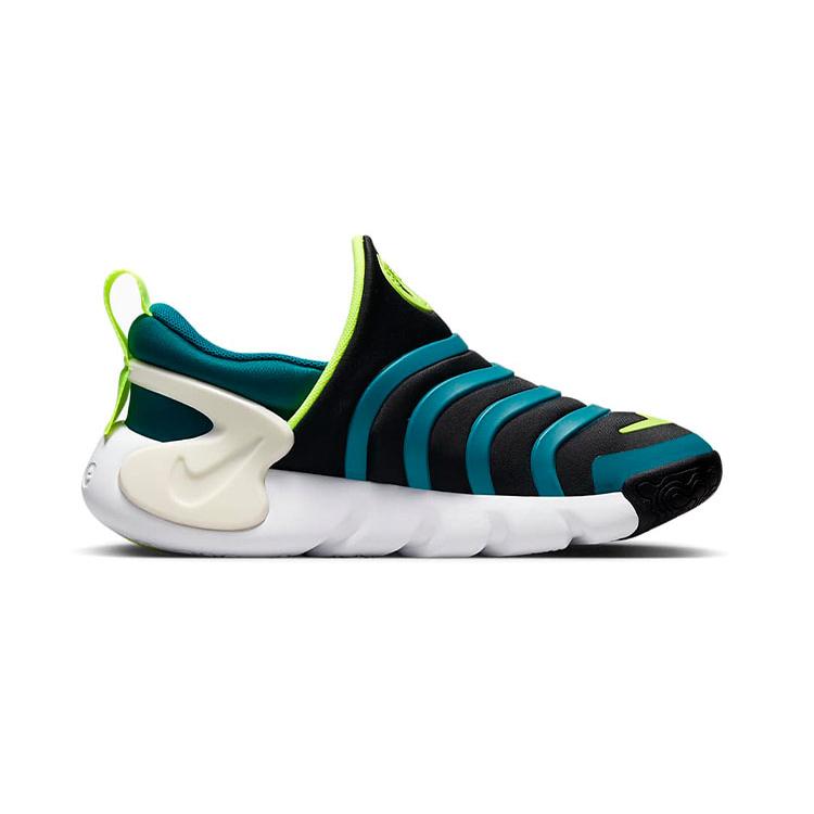 Nike Dynamo GO Caterpillar Амортизация Дышащие Низкие Детские Повседневные Кроссовки Черно-Зеленые Дети Возраст 3-7 Лет DH3437-003
