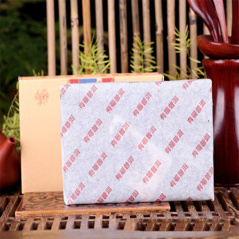 250 г ароматного чая из клейкого риса Юньнань Мэнхай, брикет, спелые листья чая пуэр, упакованные в коробку