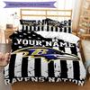 Ravens Nation Custom Name Text Print 1Pc Bedding Set Duvet Cover With Two Pillowcases Soft Bed Linen For Household Bedroom