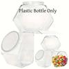 Portable Hexagonal Candy Cookie Jar Clear Plastic Packaging Jars Reusable with Lid Food Storage Container Kitchen Supplies