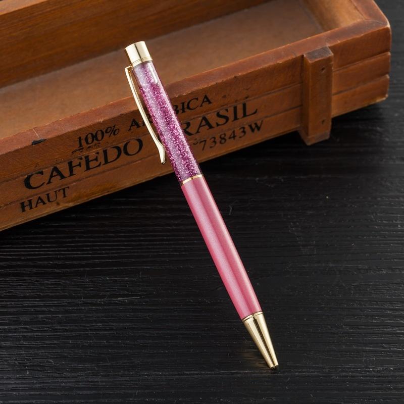 1Pc Colorful Gold Powder Quicksand Ballpoint Pen Luxury Gold Foil Oily Ball Point Pen Metal Crystal Writing Pens