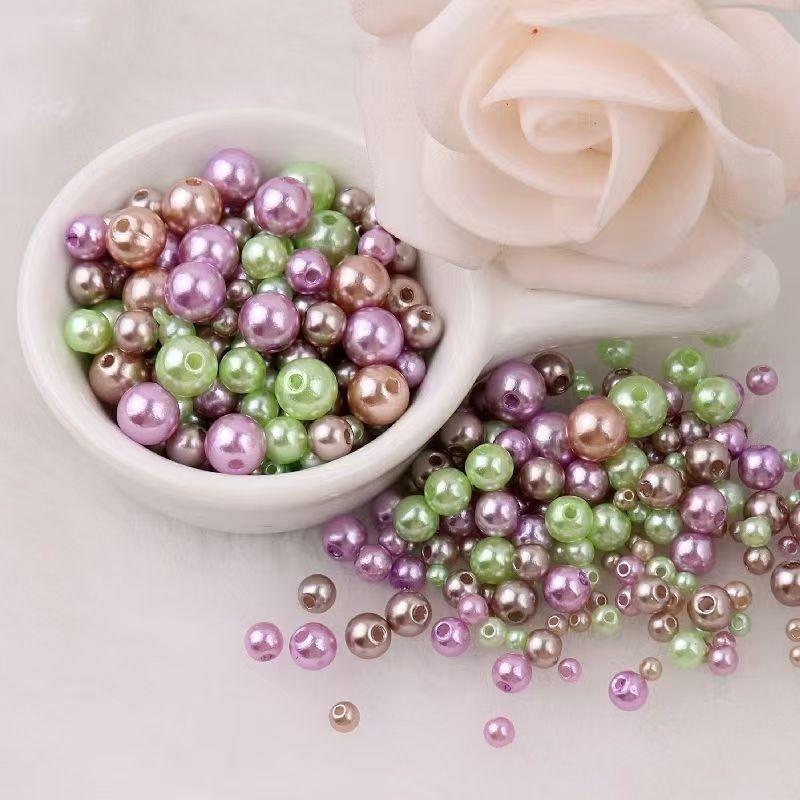 Высококачественная перфорированная разноцветная имитация жемчуга ABC, своими руками, платье из бисера, серьги, браслет, ожерелье с россыпью бусин