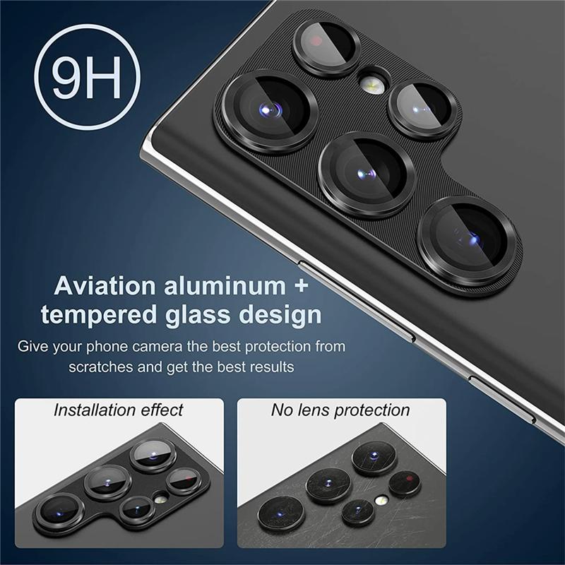 Luxury Metal Camera Lens Protector Glass For Samsung Galaxy S25 S24 S23 Ultra Plus S22 HD Back Lens Protective Film For Samsung S23 Ultra