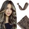 7 шт., наращивание волос на клипсах, 22 дюйма, 16 зажимов, 7 шт., длинные прямые черные синтетические волосы для наращивания, термостойкая часть волос