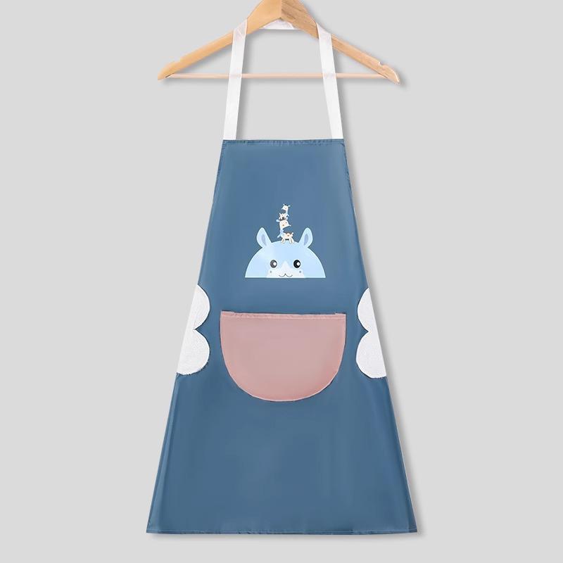 Waterproof Oil-proof Long Sleeve Kitchen Apron - Cute, Customizable, Unisex, with Wipeable Hands