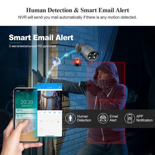 Techage 8CH HD 4MP POE NVR комплект системы видеонаблюдения H.265 цветная ночная уличная аудиозапись IP-камера P2P комплект видеонаблюдения