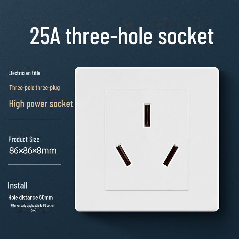 Розетка для кондиционера типа 86 высокой мощности, 20 А с выключателем и 25 А трехфазная четырехпроводная панель