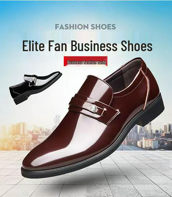 Мужские формальные туфли слипоны из черной кожи - Деловой кэжуал