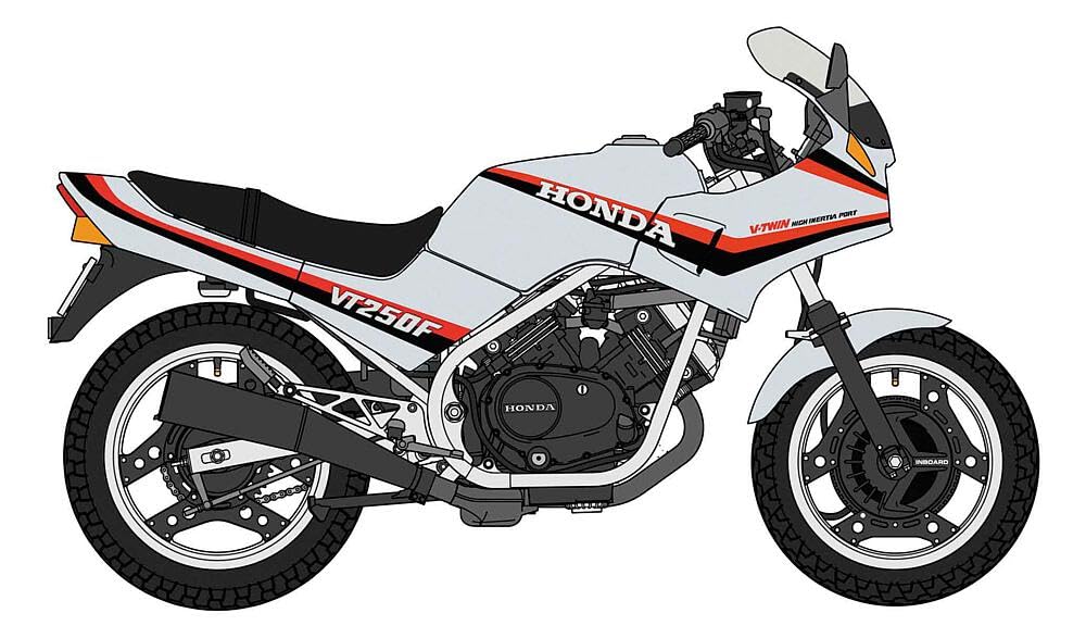 Hasegawa Scale Honda VT250F 1984 Silver Plastic Model Kit 21771 1/12 (MC08) (Motorcycle)