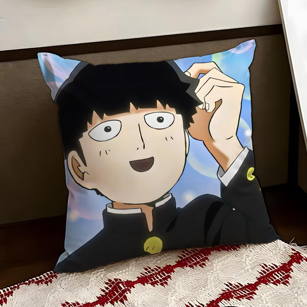 Anime MMob PPsycho 100 Cushion Cover Reversible Soft Durable Pillow Cover Home Car MultiScene Use for Daily Comfort