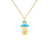 Детский кулон - LÉA &; АРТУР — Синяя соска — Желтое золото 375 пробы — Синяя эмаль — 15x6,5 мм