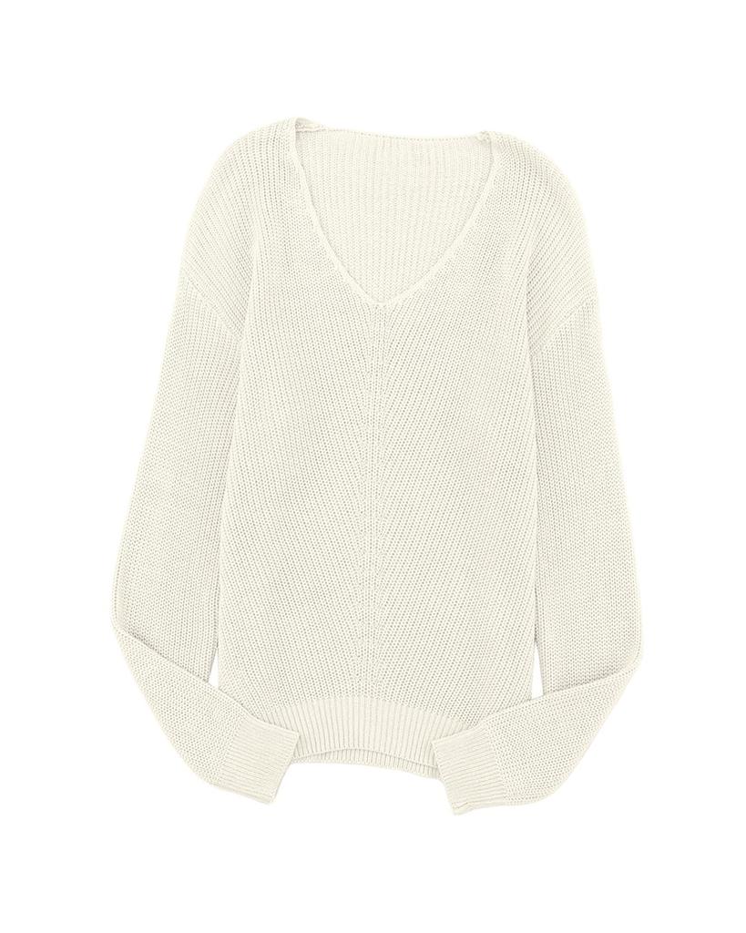 Azura Exchange Трикотажный свитер с V-образным вырезом