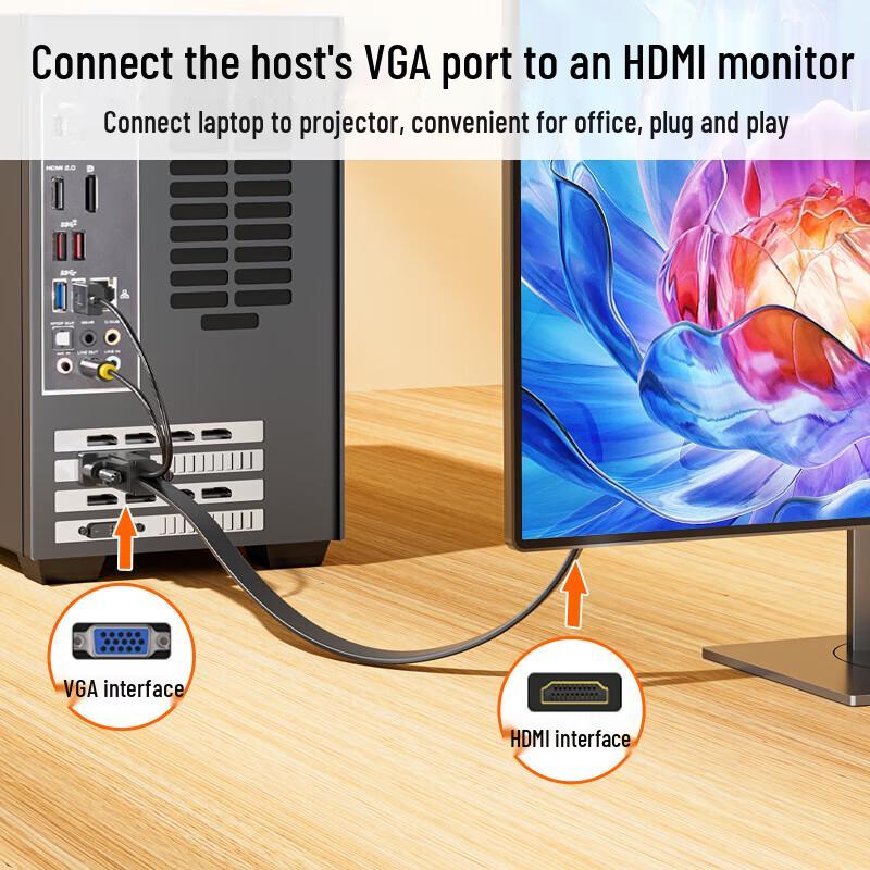 Кабель-конвертер VGA в HDMI со звуком