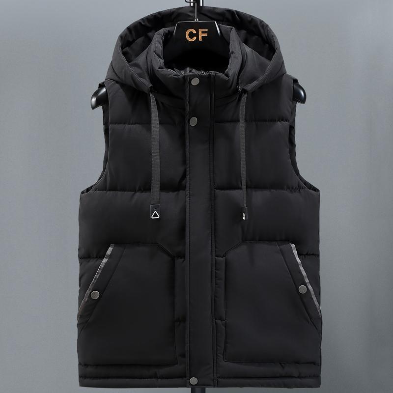 Осенне-зимние мужские куртки без рукавов с капюшоном, новинка 2022 года, повседневный теплый мужской жилет больших размеров M-5XL