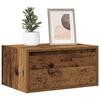 VidaXL Wall-mounted Bedside Table with LED Lights Old Wood, Cabinet, Side Table, Bedside Cabinet, Nightstand, 860225