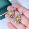 Temperament Light Luxury Earrings Niche Design High End Flower Crystal Earrings