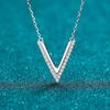 925 Silver V -Shaped Musan Diamond Micro Microclava Necklace