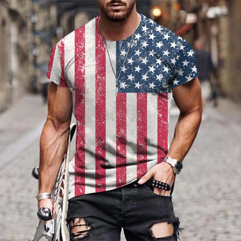 Весна Лето Футболка с круглым вырезом и коротким рукавом с 3D цифровой печатью Модная молодежная футболка с принтом букв