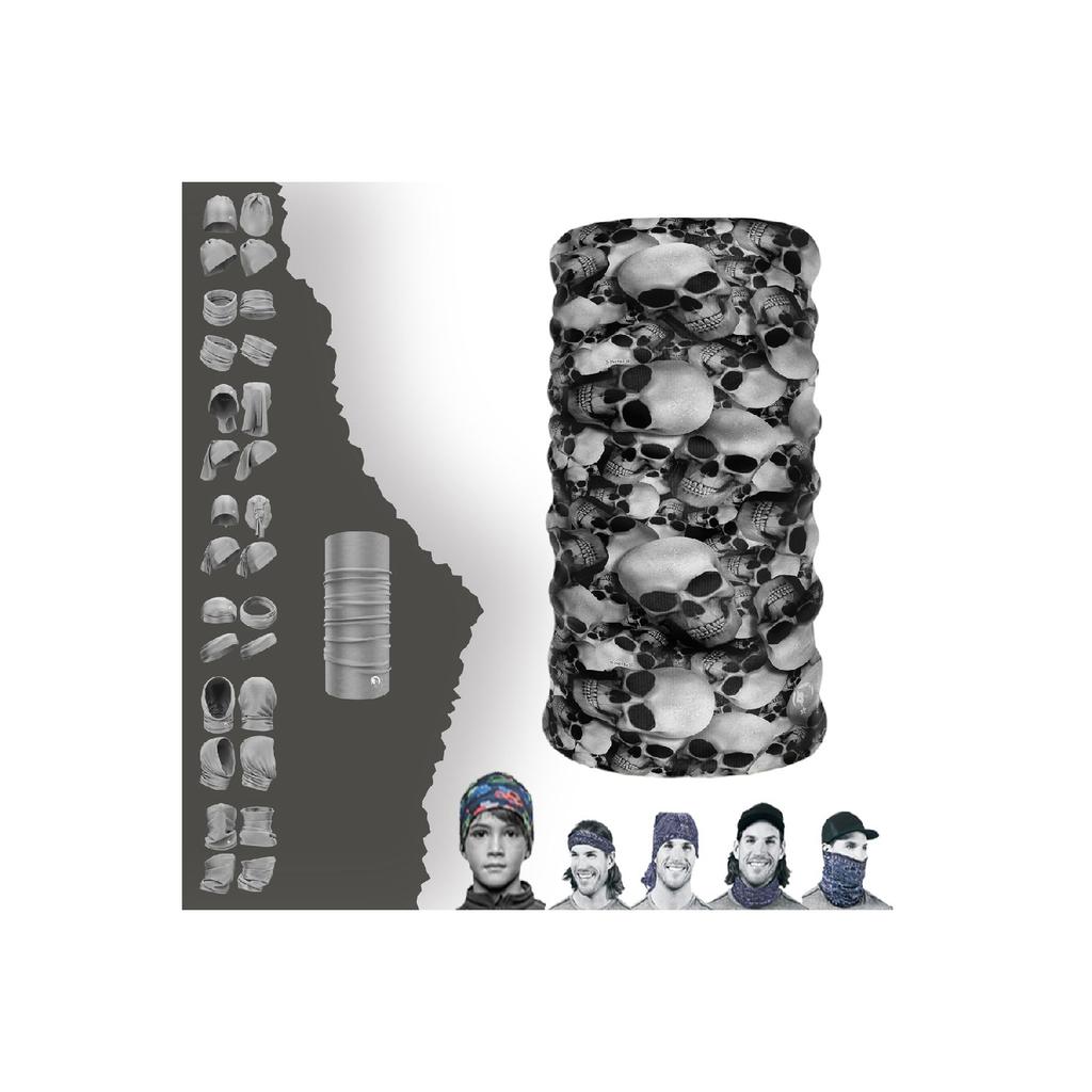 Унисекс Серый Череп Каратель Бесшовный Воротник-труба Бандана