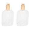 2pcs Glass Perfume Atomizer Bottle Refillable Empty Clear Glass Spray Bottles for Travel 50ml Gold