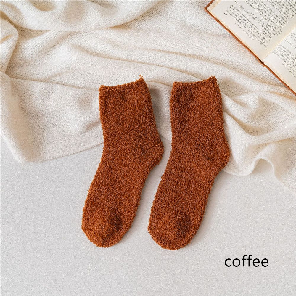 Christmas Gift Winter Warm Breathable Soft Coral Velvet Socks Bed Floor Fluffy Cosy Sleep Socks