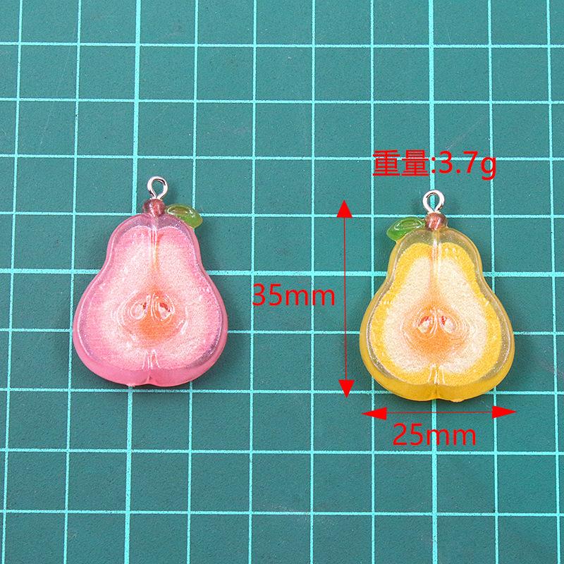 10pcs 25X35mm DIY Resin Fruit Pear Pendant