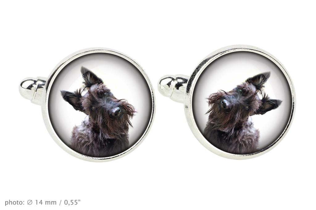 Scottish terrier, Aberdeen Terrier, Scottie, Aberdeenie - cufflinks and tie with your photo, a suit decoration, men's jewelry from the Art-Dog brand.