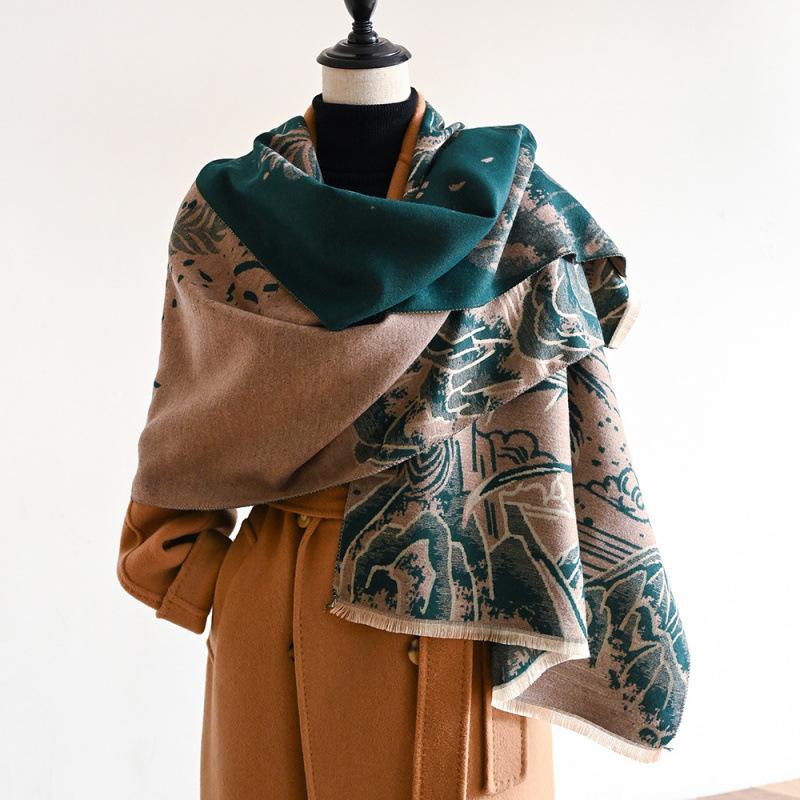 Четыре сезона в наличии новый женский универсальный меховой шарф из искусственного кашемира теплый средний шарф шаль