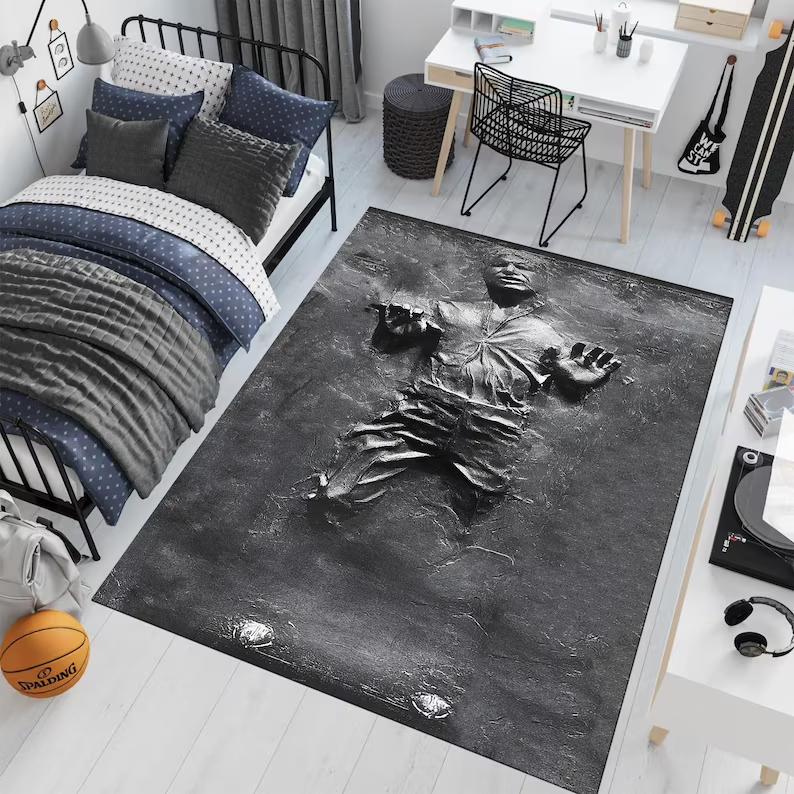 Space Car Rug Galaxy Area Rug Vintage Car Rug Space Art Carpet Cosmic Decor, Kids Room Rug Gamer Room Rugs Decoration