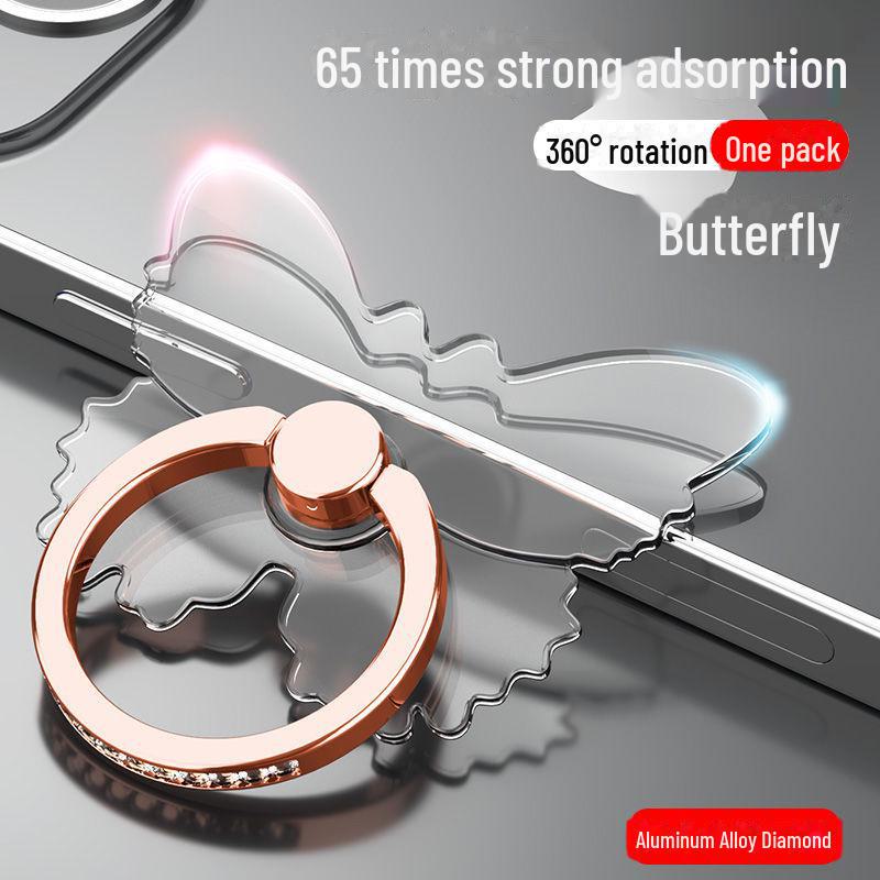 Прозрачная подставка для телефона с бриллиантами, вращающаяся на 360°, с прочным клеем