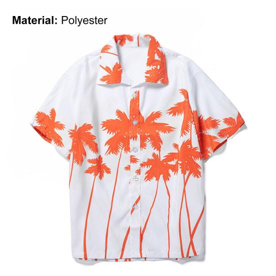 Men Shirt Banana Pattern Single-breasted Summer Hawaiian Buttons Shirt for Party